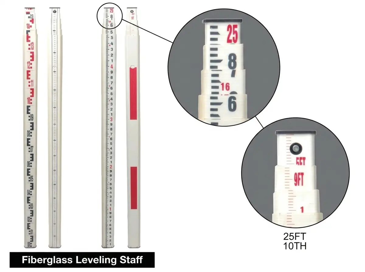 Fiberglass Leveling Rod LSFG-25FT