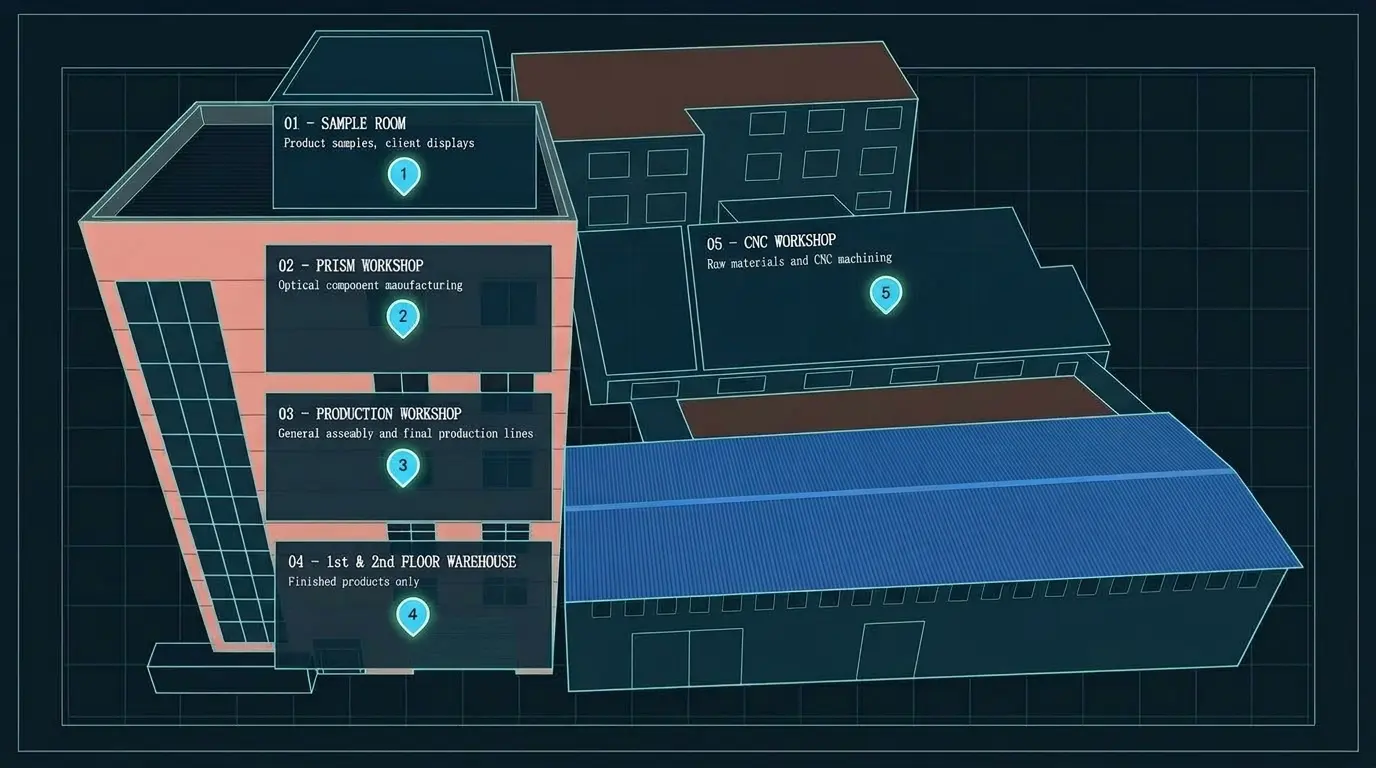 Mount Laser factory layout diagram